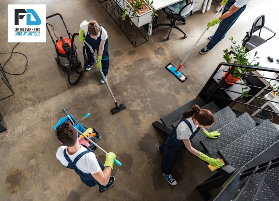 image présentant des salariés sur leur poste de travail dans les métiers de la propreté