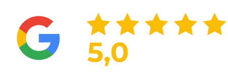 Badge affichant la note globale et le nombre d'avis Google