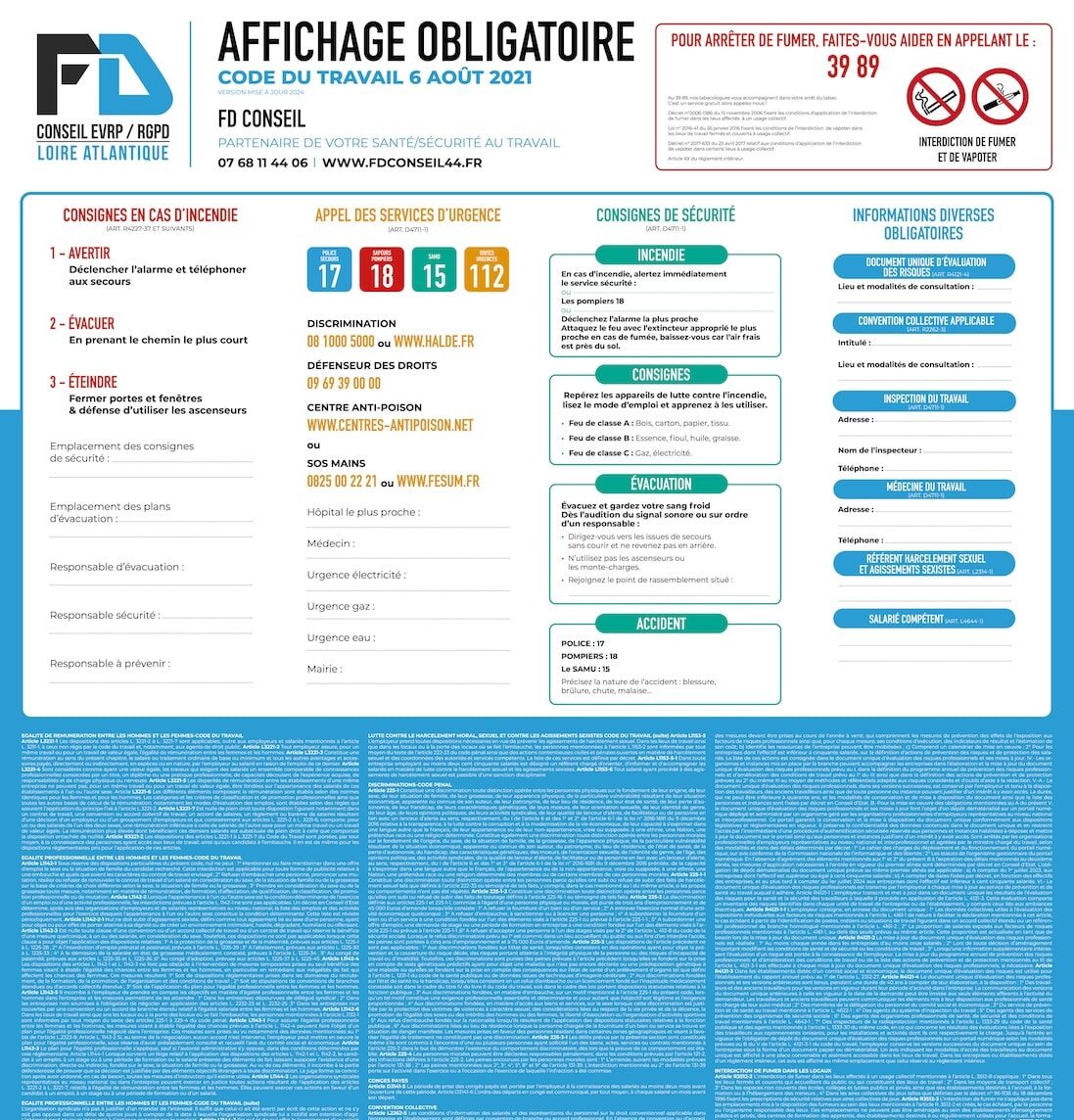Pack Conformité Entreprise 2025 - Prothésiste Dentaire : Affichages Obligatoires, Registres, Convention Collective, Trousse Secours